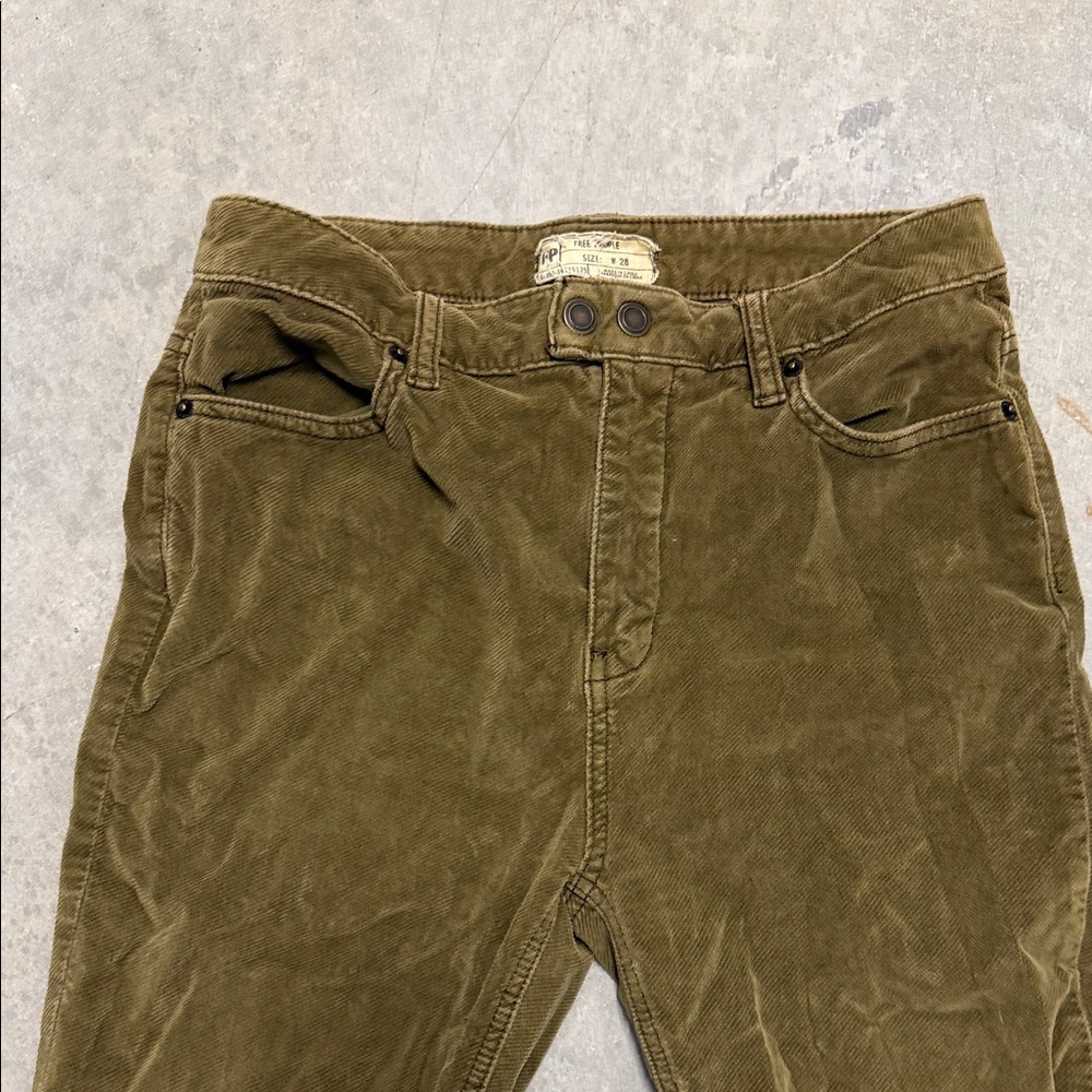 Free People Olive Corduroy Pants